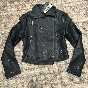 Brand New Chic Black Leather Biker Jacket